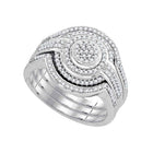 The Dazzling Brilliance Diamond Cluster Bridal Wedding Ring Band Set - Splendid Jewellery