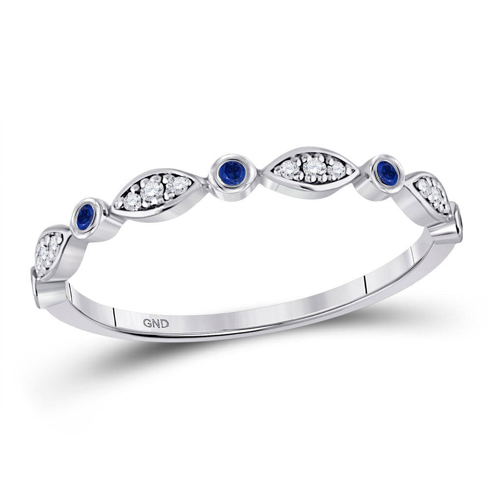 The Enchanting Blue Sapphire Diamond Stackable Band - Splendid Jewellery