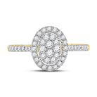 The Radiant Love 10kt Yellow Gold Round Diamond Cluster Bridal Wedding Engagement Ring 1/2 Cttw - Splendid Jewellery