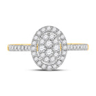 The Radiant Love 10kt Yellow Gold Round Diamond Cluster Bridal Wedding Engagement Ring 1/2 Cttw - Splendid Jewellery