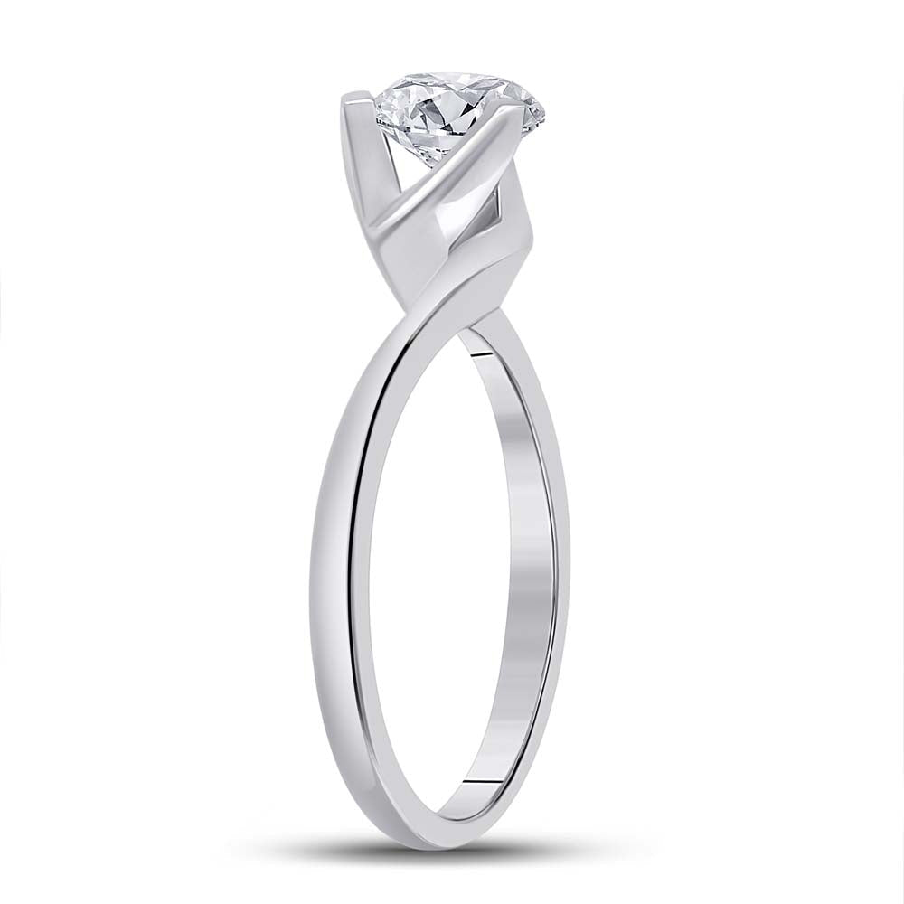 Timeless Beauty: 14kt White Gold Round Diamond Solitaire Bridal Wedding Engagement Ring 1 Cttw - Splendid Jewellery
