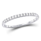 Timeless Brilliance: 10kt White Gold Womens Round Pave - set Diamond Wedding Band 1/6 Cttw - Splendid Jewellery