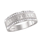 Timeless Brilliance: 14kt White Gold Men's Diamond Wedding Band Ring - Splendid Jewellery
