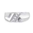 Timeless Love: 10kt White Gold Men's Round Diamond Wedding Band Ring - Splendid Jewellery
