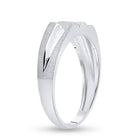 Timeless Love: 10kt White Gold Men's Round Diamond Wedding Band Ring - Splendid Jewellery