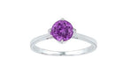Timeless Sterling Silver Lab Amethyst Solitaire Ring - February Birthstone Gift - Splendid Jewellery