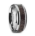 Tungsten Wedding Band with Antler Inlay Splendid Jewellery