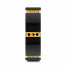 Tungsten Wedding Band with Titanium, Steel Gold and Black Diamonds Splendid Jewellery