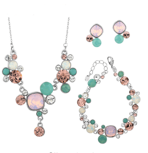 Two Tone Full Set Swarovski Crystal Bridal Jewellery - Now Available Splendid Jewellery