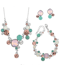 Load image into Gallery viewer, Two Tone Full Set Swarovski Crystal Bridal Jewellery - Now Available Splendid Jewellery