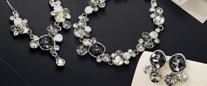 Two Tone Full Set Swarovski Crystal Bridal Jewellery - Now Available Splendid Jewellery