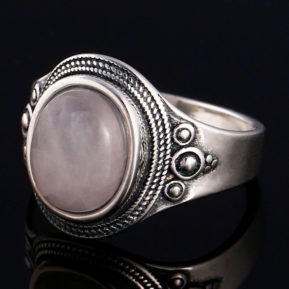 Vintage Natural Rose Quartz Ring For Her - Splendid Jewellery
