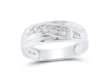 Load image into Gallery viewer, Wedding Collection |10k White Gold Round Diamond Wedding Single Row Band Ring 1/4 Cttw - Splendid Jewellery