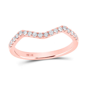 Wedding Collection | 10kt Rose Gold Womens Round Diamond Wedding Curved Enhancer Band 1/5 Cttw | Splendid Jewellery GND