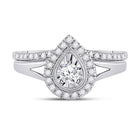 Radiant Love: 10kt Two-tone Gold Diamond Bridal Wedding Ring Band Set - Alternate view 2 from Splendid Jewellery