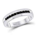 Eternal Noir 10kt White Gold Men's Diamond Wedding Band Ring Top View from Splendid Jewellery