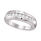 Eternal Love: 10kt White Gold Men's Round Diamond Wedding Band - A Timeless Symbol of Commitment Top View from Splendid Jewellery