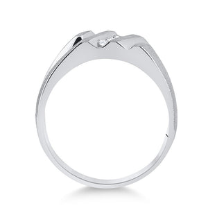 Wedding Collection | 10kt White Gold Mens Round Diamond Wedding Band Ring 1/10 Cttw | Splendid Jewellery GND