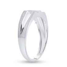 Load image into Gallery viewer, Timeless Love: 10kt White Gold Men&#39;s Round Diamond Wedding Band Ring Side View 2 from Splendid Jewellery
