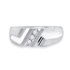 Timeless Love: 10kt White Gold Men's Round Diamond Wedding Band Ring Top View from Splendid Jewellery