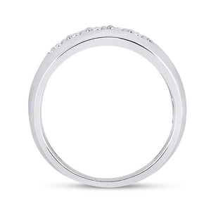 Wedding Collection | 10kt White Gold Mens Round Diamond Wedding Black Groove Band Ring 1/2 Cttw | Splendid Jewellery GND