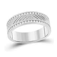 Load image into Gallery viewer, Radiant Brilliance 10kt White Gold Men&#39;s Diamond Wedding Band Ring - Captivating 1/2 Cttw Treasure - Alternate view 1 from Splendid Jewellery