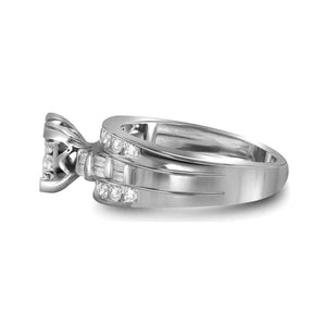 Wedding Collection | 10kt White Gold Princess Diamond Cluster Bridal Wedding Engagement Ring 1/2 Cttw | Splendid Jewellery GND