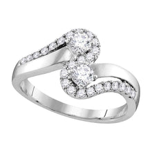 Load image into Gallery viewer, Splendid Jewellery&#39;s Eternal Love 10kt White Gold Round Diamond 2-stone Bridal Wedding Engagement Ring - Alternate view 1 from Splendid Jewellery