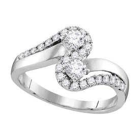 Splendid Jewellery's Eternal Love 10kt White Gold Round Diamond 2-stone Bridal Wedding Engagement Ring - Alternate view 1 from Splendid Jewellery