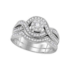 Eternal Love 10kt White Gold Diamond Wedding Ring Set Top View from Splendid Jewellery