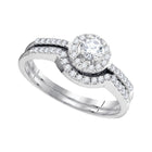 Eternal Love 10kt White Gold Diamond Bridal Wedding Ring Band Set Top View from Splendid Jewellery