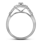 Eternal Love 10kt White Gold Diamond Bridal Wedding Ring Band Set Top View from Splendid Jewellery