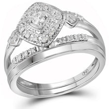 Load image into Gallery viewer, Eternal Love 10kt White Gold Diamond Wedding Ring Band Set Top View from Splendid Jewellery