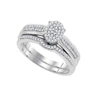 Eternal Love 10kt White Gold Round Diamond Bridal Wedding Ring Band Set - Alternate view 1 from Splendid Jewellery