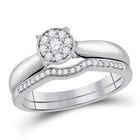 Eternal Radiance 10kt White Gold Diamond Bridal Wedding Ring Band Set Top View from Splendid Jewellery