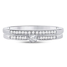 Load image into Gallery viewer, Eternal Love 10kt White Gold Diamond Bridal Wedding Ring Band Set Top View from Splendid Jewellery