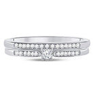 Eternal Love 10kt White Gold Diamond Bridal Wedding Ring Band Set Top View from Splendid Jewellery
