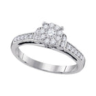 Radiant Love | 10kt White Gold Diamond Cluster Bridal Wedding Engagement Ring 1/2 Cttw Top View from Splendid Jewellery