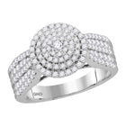 Captivating Brilliance: 10kt White Gold Round Diamond Halo Bridal Wedding Engagement Ring 1 Cttw - Alternate view 1 from Splendid Jewellery