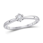 Captivating Love's Embrace 10kt White Gold Diamond Solitaire Ring Top View from Splendid Jewellery