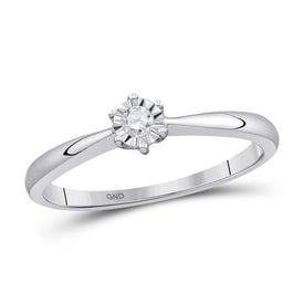 Captivating Love's Embrace 10kt White Gold Diamond Solitaire Ring Top View from Splendid Jewellery