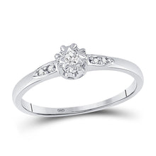 Load image into Gallery viewer, Eternal Love 10kt White Gold Diamond Solitaire Bridal Wedding Ring Top View from Splendid Jewellery