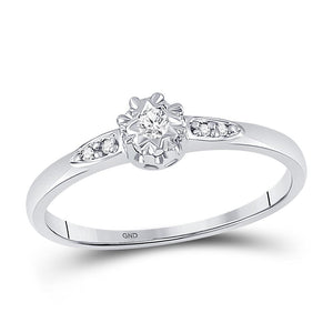 Wedding Collection | 10kt White Gold Round Diamond Solitaire Bridal Wedding Engagement Ring 1/20 Cttw | Splendid Jewellery GND