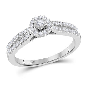 Radiant Love: 10kt White Gold Round Diamond Solitaire Bridal Wedding Engagement Ring 1/4 Cttw - Alternate view 1 from Splendid Jewellery