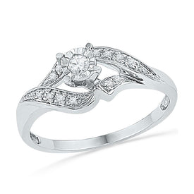 Eternal Love 10kt White Gold Round Diamond Solitaire Bridal Wedding Engagement Ring Top View from Splendid Jewellery