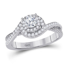 Load image into Gallery viewer, Eternal Love 10kt White Gold Round Diamond Solitaire Bridal Wedding Engagement Ring - Alternate view 1 from Splendid Jewellery