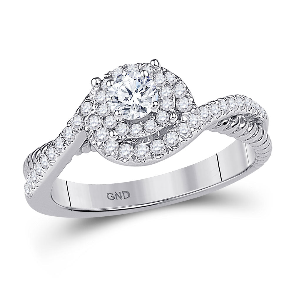 Wedding Collection | 10kt White Gold Round Diamond Solitaire Bridal Wedding Engagement Ring 3/8 Cttw | Splendid Jewellery GND