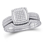 The Dazzling Square Diamond Wedding Ring Set Top View from Splendid Jewellery