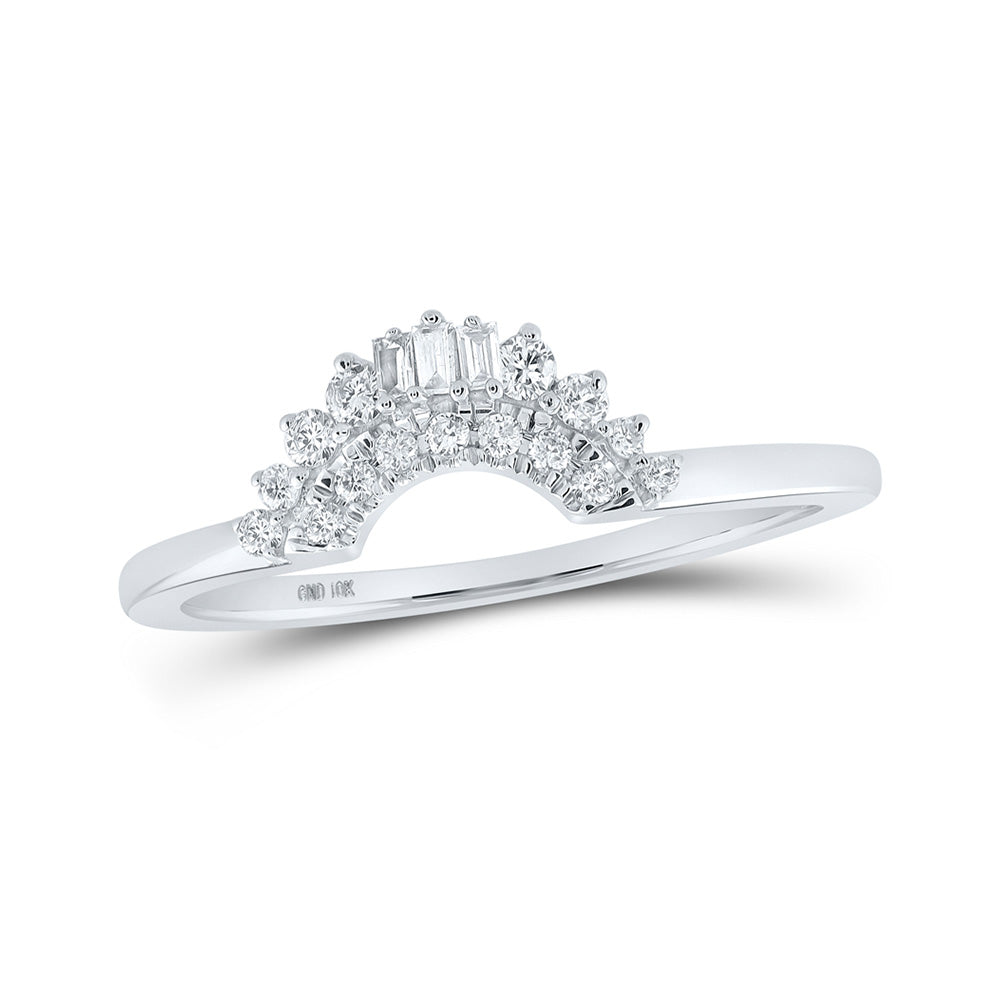 Wedding Collection | 10kt White Gold Womens Baguette Diamond Enhancer Wedding Band 1/6 Cttw | Splendid Jewellery GND