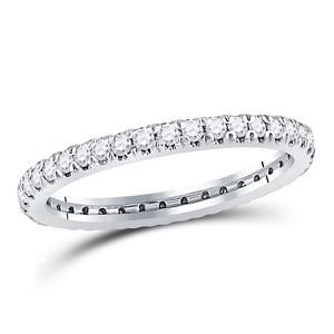 Wedding Collection | 10kt White Gold Womens Round Diamond Eternity Wedding Band 1/2 Cttw | Splendid Jewellery GND